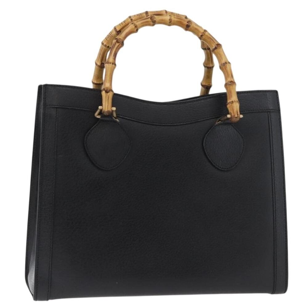 Gucci Bamboo Leather Tote Bag Black
